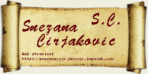 Snežana Ćirjaković vizit kartica
